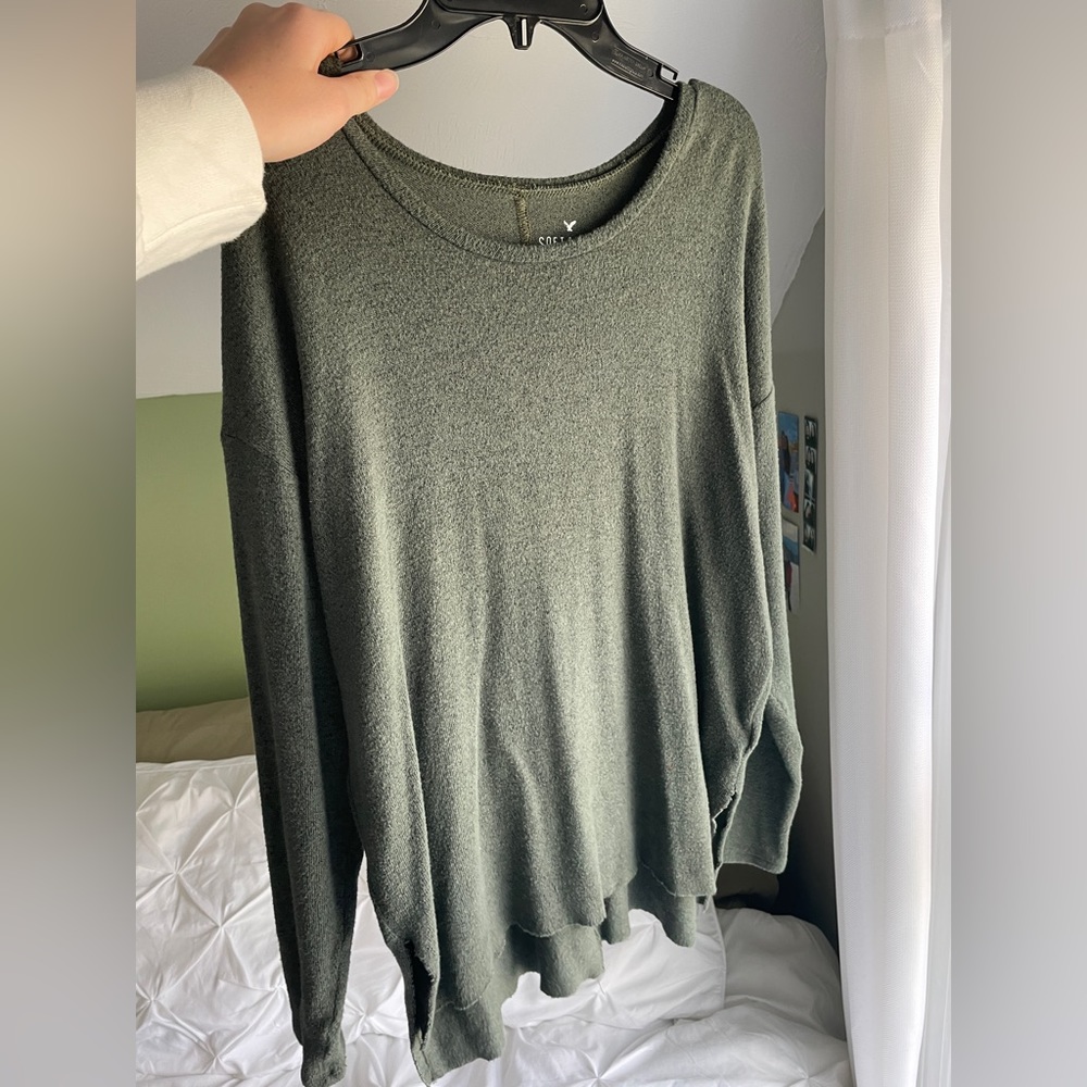 green sweater